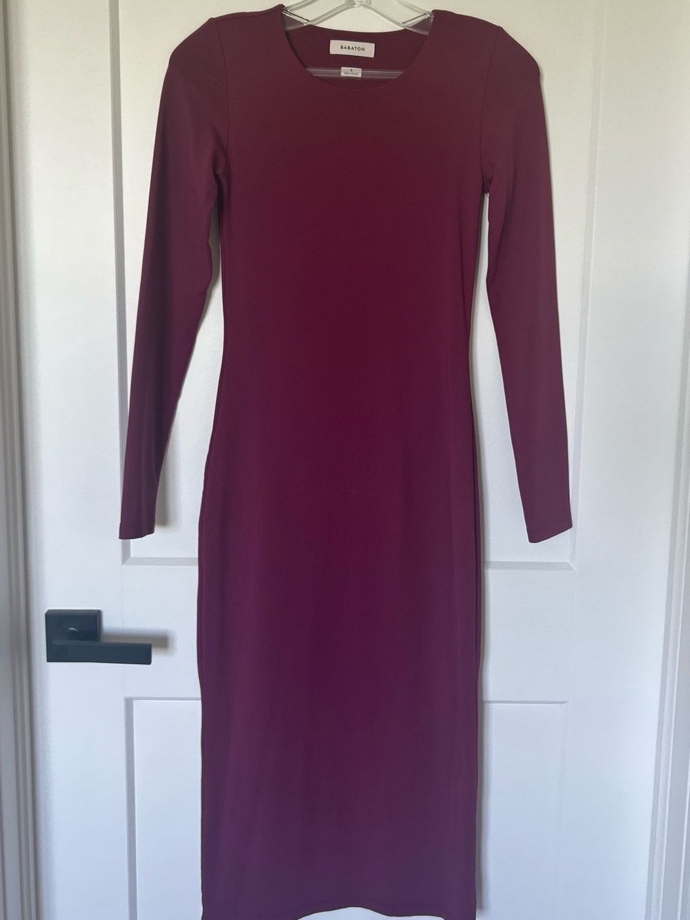 Aritzia Babaton Long Sleeve Bodycon Dress in Wine